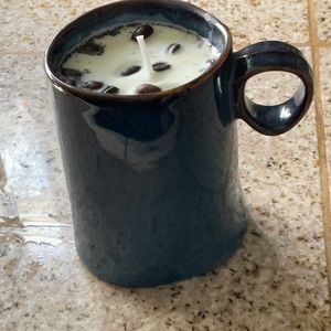 Organic Soy Wax Coffee & Vanilla Candle in Pottery Mug